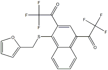 2,4-Bis(trifluoroacetyl)-1-(furfurylthio)naphthalene Struktur