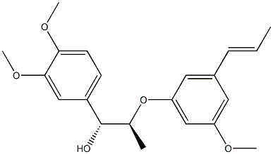 (1R,2S)-1-(3,4-Dimethoxyphenyl)-2-[3-[(E)-1-propenyl]-5-methoxyphenoxy]propan-1-ol Struktur