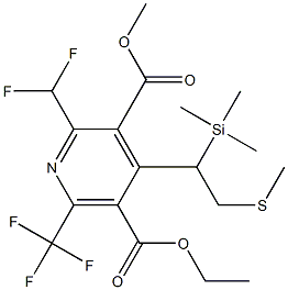 4-[2-(Methylthio)-1-(trimethylsilyl)ethyl]-2-(difluoromethyl)-6-(trifluoromethyl)pyridine-3,5-dicarboxylic acid 3-methyl-5-ethyl ester Struktur