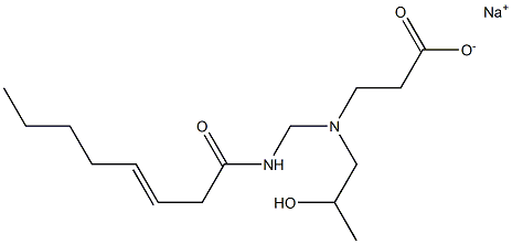 3-[N-(2-Hydroxypropyl)-N-(3-octenoylaminomethyl)amino]propionic acid sodium salt Struktur