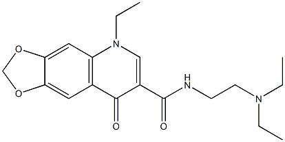 1,4-Dihydro-1-ethyl-4-oxo-6,7-(methylenedioxy)-N-[2-(diethylamino)ethyl]quinoline-3-carboxamide Struktur