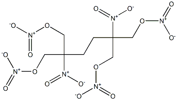 2,5-Bis(hydroxymethyl)-2,5-dinitrohexane-1,6-diol tetranitrate Struktur