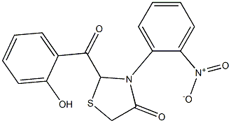 2-(2-Hydroxybenzoyl)-3-(2-nitrophenyl)thiazolidin-4-one Struktur