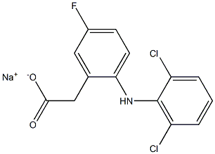 5-Fluoro-2-(2,6-dichlorophenylamino)benzeneacetic acid sodium salt Struktur