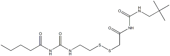 1-Pentanoyl-3-[2-[[(3-neopentylureido)carbonylmethyl]dithio]ethyl]urea Struktur