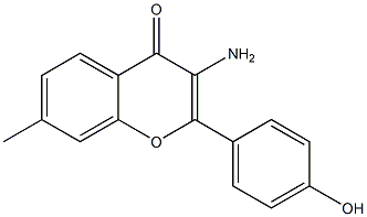 2-(4-Hydroxyphenyl)-3-amino-7-methyl-4H-1-benzopyran-4-one Struktur