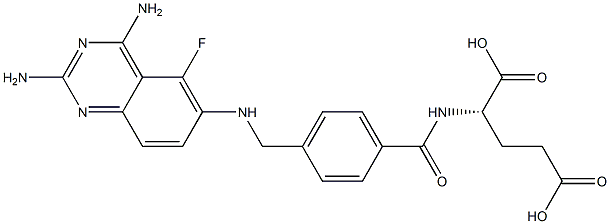 N-[4-[(2,4-Diamino-5-fluoroquinazolin-6-yl)aminomethyl]benzoyl]-L-glutamic acid Struktur