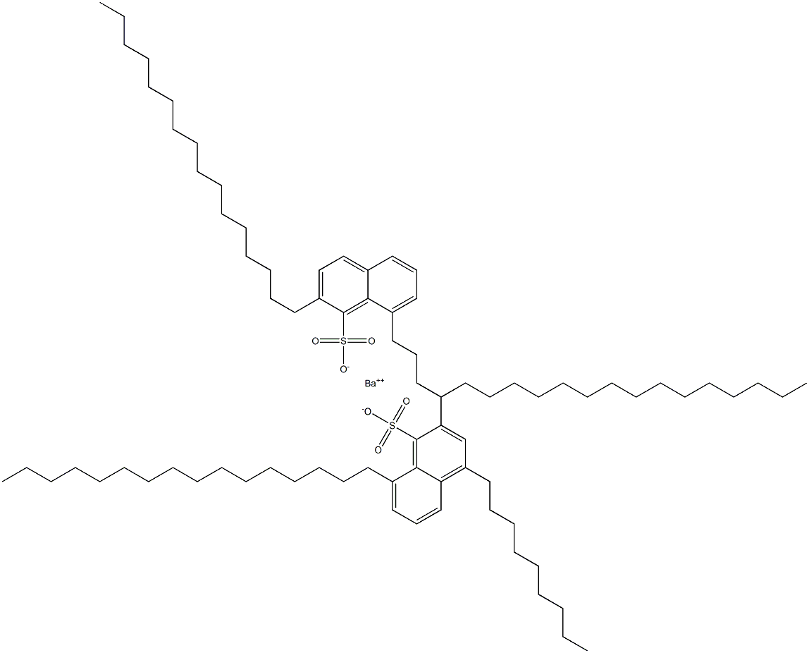 Bis(2,8-dihexadecyl-1-naphthalenesulfonic acid)barium salt Struktur