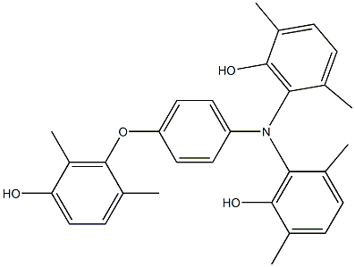 N,N-Bis(6-hydroxy-2,5-dimethylphenyl)-4-(5-hydroxy-2,6-dimethylphenoxy)benzenamine Struktur