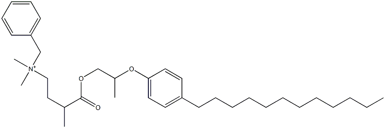 N,N-Dimethyl-N-benzyl-N-[3-[[2-(4-dodecylphenyloxy)propyl]oxycarbonyl]butyl]aminium Struktur