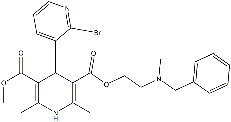 4-(2-Bromopyridin-3-yl)-1,4-dihydro-2,6-dimethylpyridine-3,5-dicarboxylic acid 3-methyl 5-[2-(N-methyl-N-benzylamino)ethyl] ester Struktur