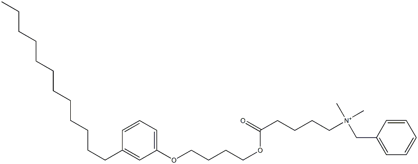 N,N-Dimethyl-N-benzyl-N-[4-[[4-(3-dodecylphenyloxy)butyl]oxycarbonyl]butyl]aminium Struktur