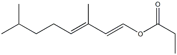 Propionic acid 3,7-dimethyl-1,3-octadienyl ester Struktur