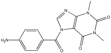 7-(4-Aminobenzoyl)-3,7-dihydro-1,3-dimethyl-1H-purine-2,6-dione Struktur