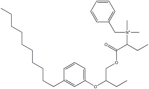 N,N-Dimethyl-N-benzyl-N-[1-[[2-(3-decylphenyloxy)butyl]oxycarbonyl]propyl]aminium Struktur