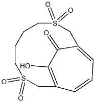 15-Hydroxy-14-oxo-3,8-dithiabicyclo[8.3.2]pentadeca-1(13),10(15),11-triene 3,3,8,8-tetraoxide Struktur