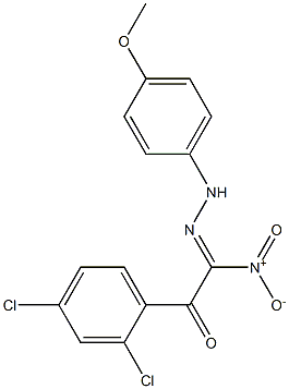 (2Z)-2-Nitro-2-[2-(4-methoxyphenyl)hydrazono]-1-(2,4-dichlorophenyl)ethane-1-one Struktur