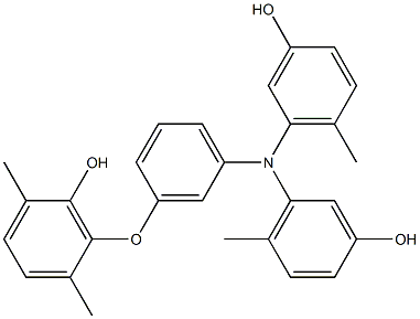 N,N-Bis(3-hydroxy-6-methylphenyl)-3-(6-hydroxy-2,5-dimethylphenoxy)benzenamine Struktur