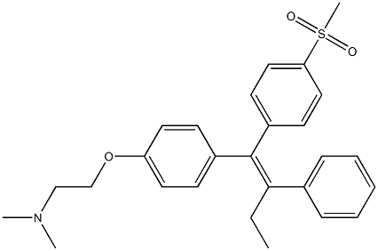 (Z)-1-[4-[2-(Dimethylamino)ethoxy]phenyl]-1-(4-(methylsulfonyl)phenyl)-2-phenyl-1-butene Struktur