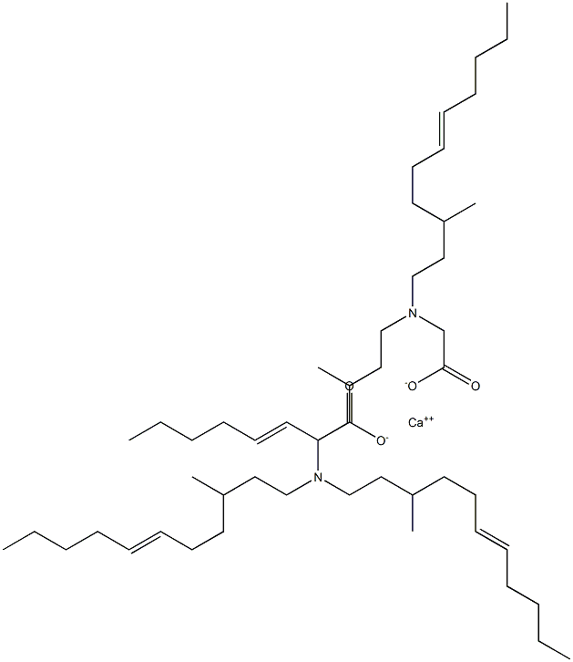 Bis[N,N-bis(3-methyl-6-undecenyl)aminoacetic acid]calcium salt Struktur