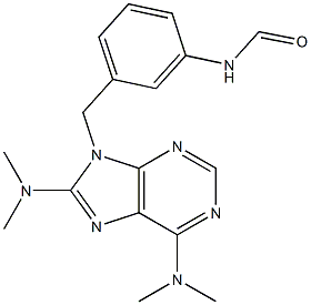 6,8-Bis(dimethylamino)-9-(3-formylaminobenzyl)-9H-purine Struktur