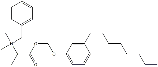 N,N-Dimethyl-N-benzyl-N-[1-[[(3-octylphenyloxy)methyl]oxycarbonyl]ethyl]aminium Struktur