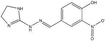 2-Nitro-4-[[2-(2-imidazoline-2-yl)hydrazono]methyl]phenol Struktur