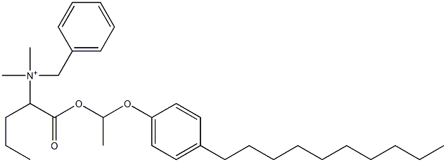 N,N-Dimethyl-N-benzyl-N-[1-[[1-(4-decylphenyloxy)ethyl]oxycarbonyl]butyl]aminium Struktur