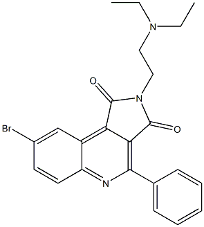 2-[2-(Diethylamino)ethyl]-8-bromo-4-phenyl-2H-pyrrolo[3,4-c]quinoline-1,3-dione Struktur