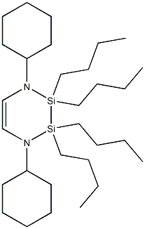 1,4-Dicyclohexyl-2,2,3,3-tetrabutyl-1,4-diaza-2,3-disila-5-cyclohexene Struktur