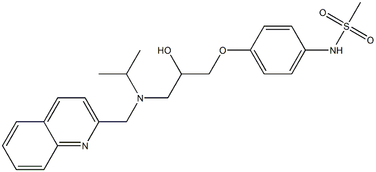 N-[4-[2-Hydroxy-3-[N-isopropyl-N-(2-quinolinylmethyl)amino]propyloxy]phenyl]methanesulfonamide Struktur