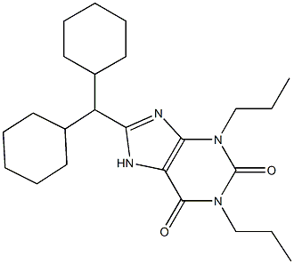 1,3-Dipropyl-8-dicyclohexylmethylxanthine Struktur