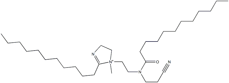 1-[2-[(2-Cyanoethyl)(1-oxododecyl)amino]ethyl]-4,5-dihydro-1-methyl-2-undecyl-1H-imidazol-1-ium Struktur