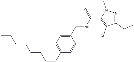 N-(4-Octylbenzyl)-1-methyl-3-ethyl-4-chloro-1H-pyrazole-5-carboxamide Struktur