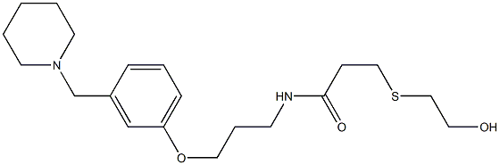 N-[3-[3-(Piperidinomethyl)phenoxy]propyl]-2-[[(2-hydroxyethyl)thio]methyl]acetamide Struktur