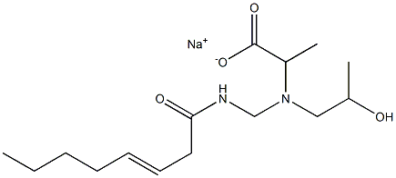 2-[N-(2-Hydroxypropyl)-N-(3-octenoylaminomethyl)amino]propionic acid sodium salt Struktur