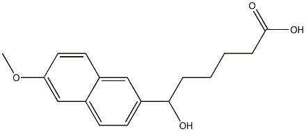 6-Hydroxy-6-[6-methoxy-2-naphtyl]hexanoic acid Struktur