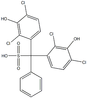 Bis(2,4-dichloro-3-hydroxyphenyl)phenylmethanesulfonic acid Struktur