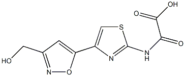 N-[4-[3-Hydroxymethyl-5-isoxazolyl]-2-thiazolyl]oxamidic acid Struktur