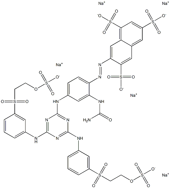 7-[4-[4,6-Bis[3-[2-(sulfooxy)ethylsulfonyl]anilino]-1,3,5-triazin-2-ylamino]-2-ureidophenylazo]-1,3,6-naphthalenetrisulfonic acid pentasodium salt Struktur