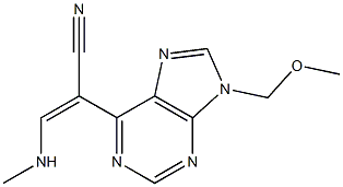 9-(Methoxymethyl)-6-[(E)-2-(methylamino)-1-cyanoethenyl]-9H-purine Struktur