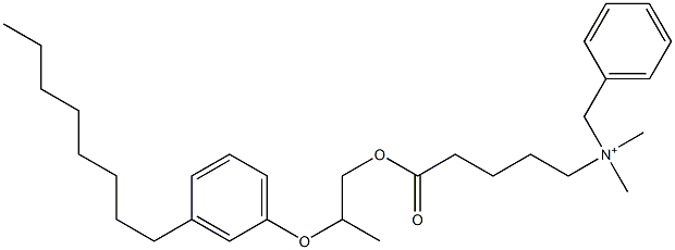 N,N-Dimethyl-N-benzyl-N-[4-[[2-(3-octylphenyloxy)propyl]oxycarbonyl]butyl]aminium Struktur