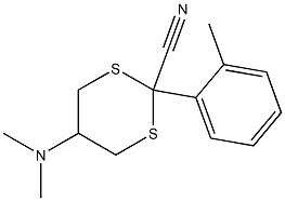 5-(Dimethylamino)-2-[2-methylphenyl]-1,3-dithiane-2-carbonitrile Struktur