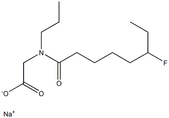 N-(6-Fluorooctanoyl)-N-propylglycine sodium salt Struktur