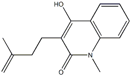 4-Hydroxy-1-methyl-3-(3-methyl-3-butenyl)quinolin-2(1H)-one Struktur