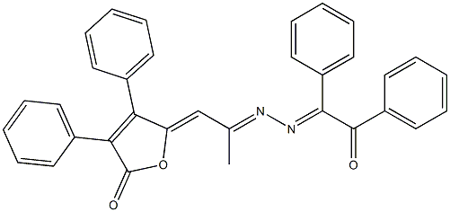 5-[2-[2-(1,2-Diphenyl-2-oxoethylidene)hydrazono]propylidene]-3,4-diphenylfuran-2(5H)-one Struktur