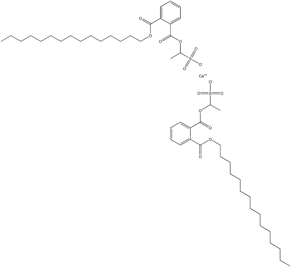 Bis[1-[(2-pentadecyloxycarbonylphenyl)carbonyloxy]ethanesulfonic acid]calcium salt Struktur