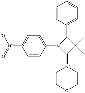 4-[1-(4-Nitrophenyl)-2-phenyl-3,3-dimethylazetidin-4-ylidene]morpholinium Struktur