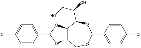 1-O,4-O:2-O,3-O-Bis(4-chlorobenzylidene)-D-glucitol Struktur