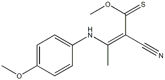 2-Cyano-3-(4-methoxyphenylamino)-3-methylthioacrylic acid methyl ester Struktur